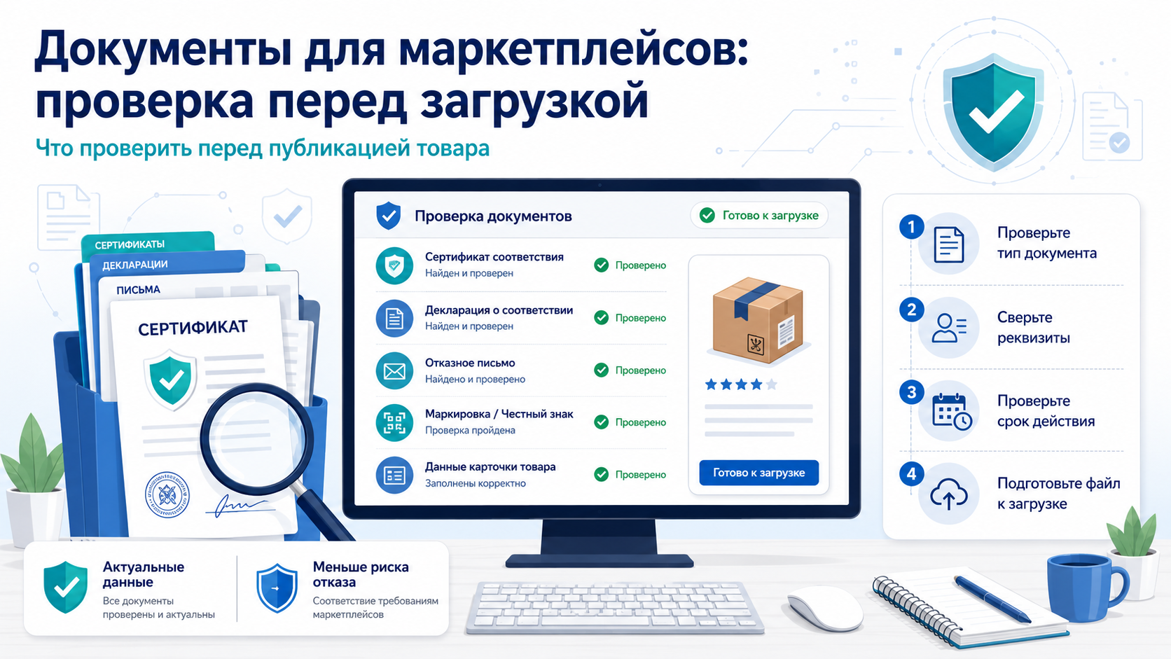 Проверка документов перед загрузкой товара на маркетплейс: сертификат, декларация, отказное письмо и маркировка