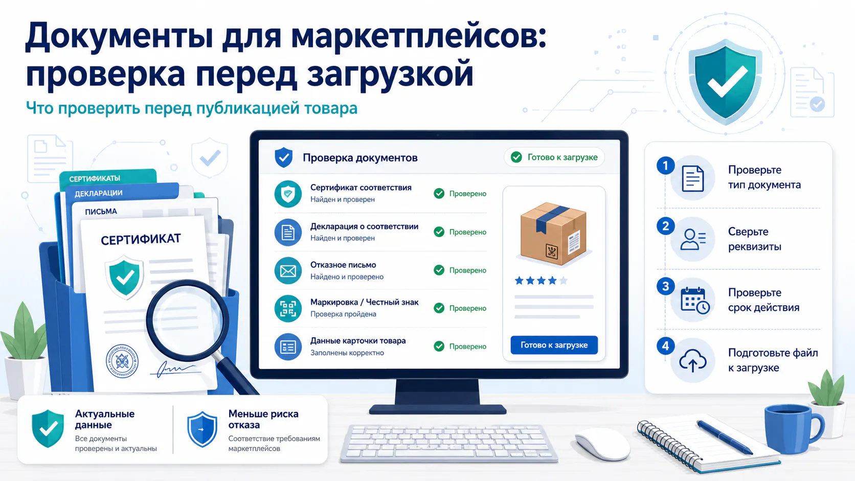 Проверка документов перед загрузкой товара на маркетплейс: сертификат, декларация, отказное письмо и маркировка